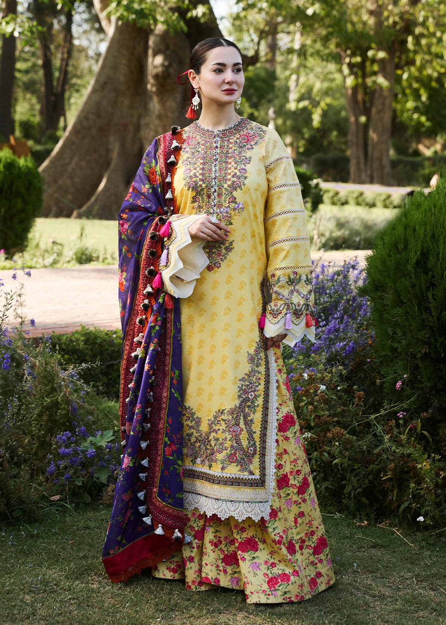 Hussain Rehar Embroidered Luxury Lawn Unstitched 3Pc Suit D-02 OPAL