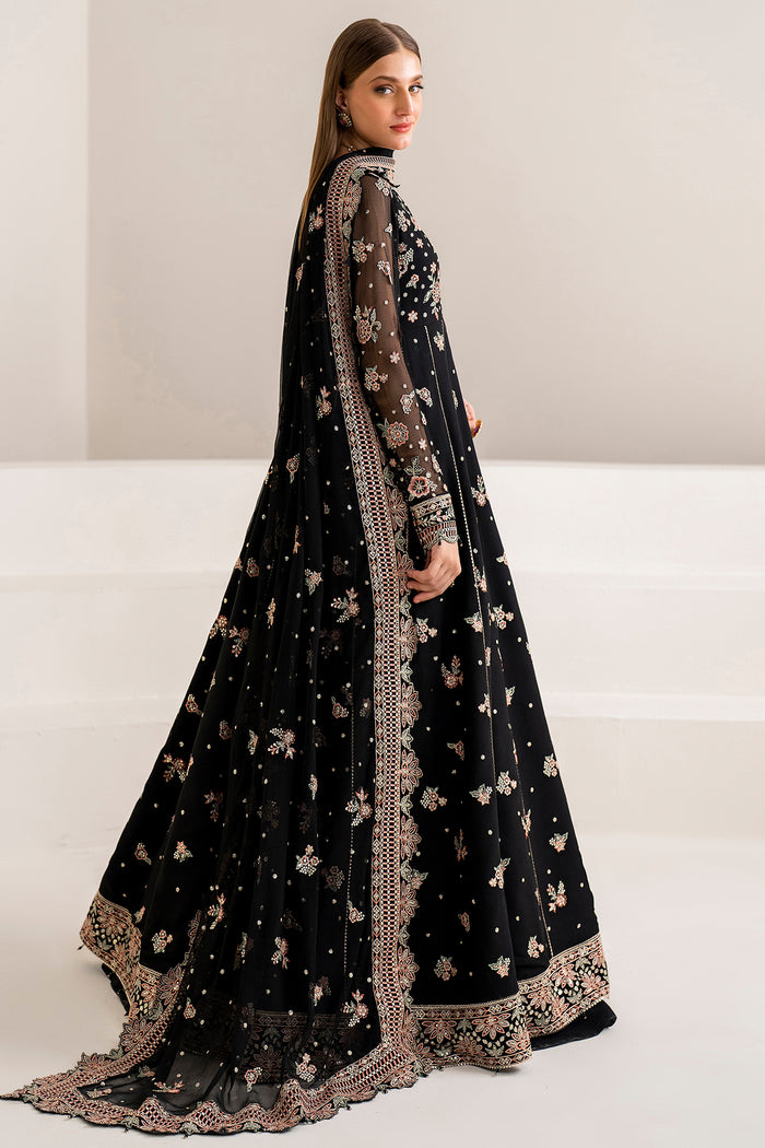 Farasha Luxury Formal Embroidered Chiffon Unstitched 3Pc Suit - Opaline