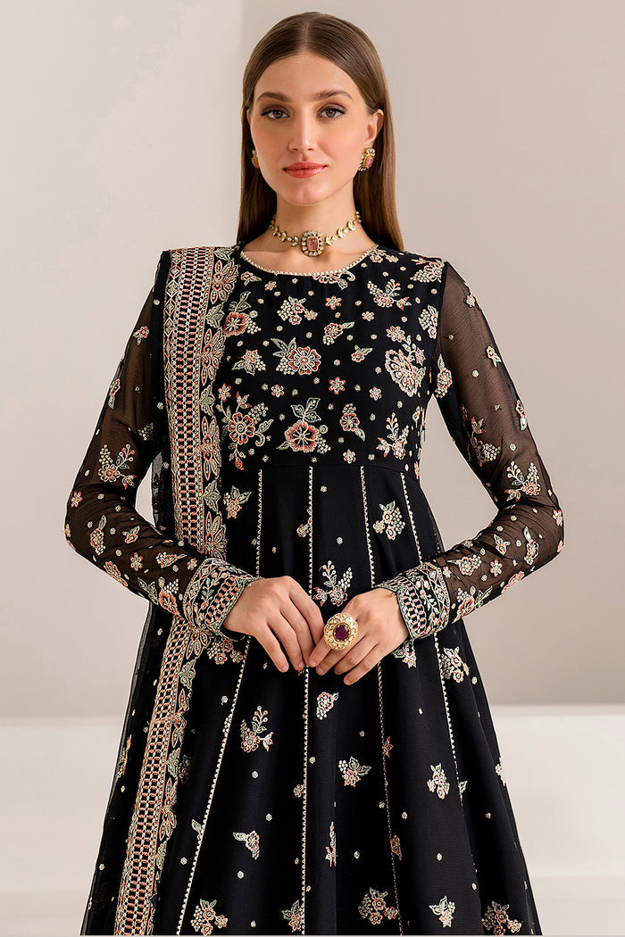 Farasha Luxury Formal Embroidered Chiffon Unstitched 3Pc Suit - Opaline