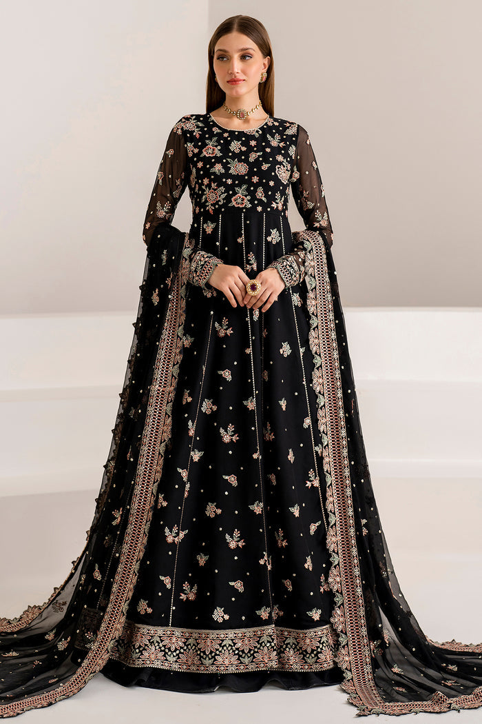 Farasha Luxury Formal Embroidered Chiffon Unstitched 3Pc Suit - Opaline