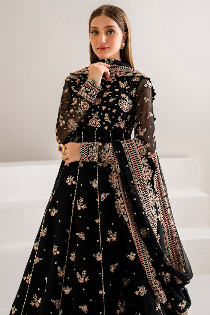 Farasha Luxury Formal Embroidered Chiffon Unstitched 3Pc Suit - Opaline