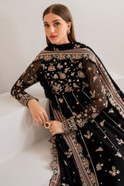 Farasha Luxury Formal Embroidered Chiffon Unstitched 3Pc Suit - Opaline
