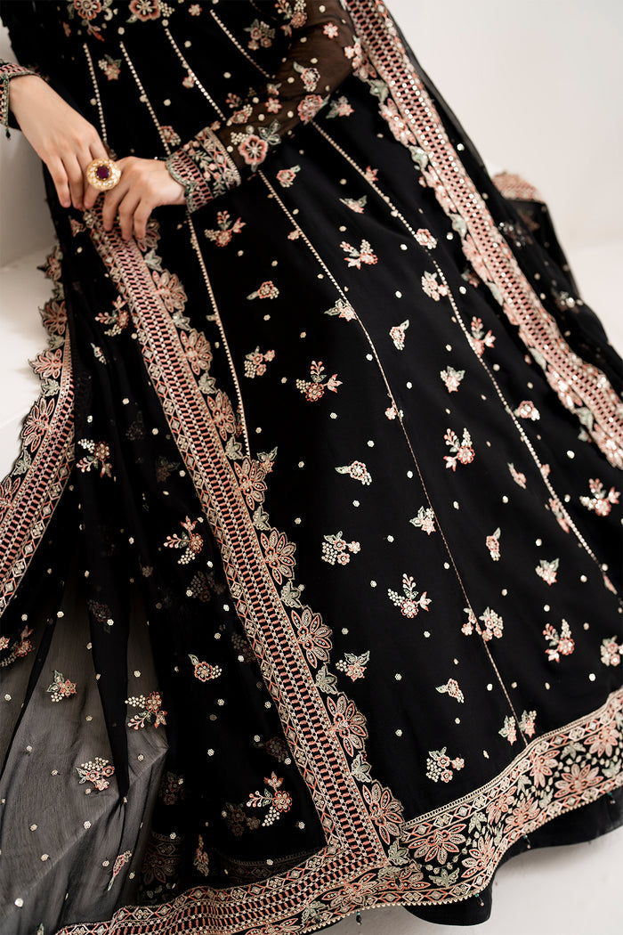 Farasha Luxury Formal Embroidered Chiffon Unstitched 3Pc Suit - Opaline