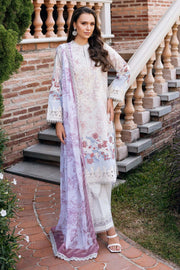 Afrozeh Damask The Holiday Unstitched Lawn 3Pc Suit AL-25-V2-02B OPALINE