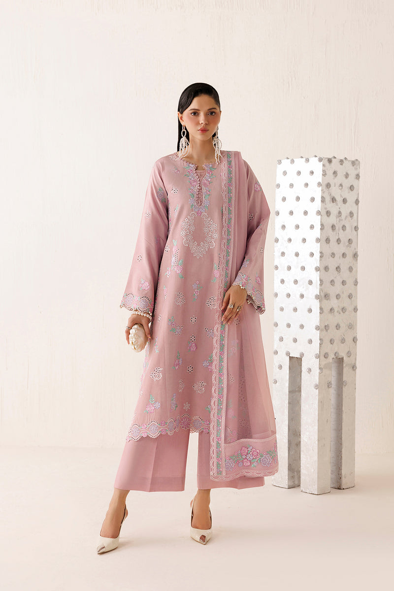 Farasha Veira Embroidered Raw Silk Unstitched 3Pc Suit D-02 Opaline Poise
