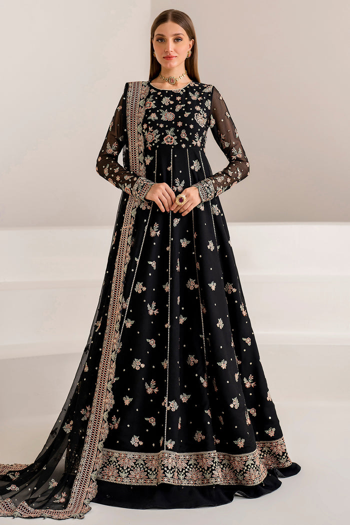 Farasha Luxury Formal Embroidered Chiffon Unstitched 3Pc Suit - Opaline