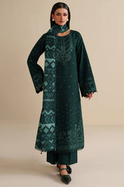 Farasha Winter Spell Embroidered Khaddar Unstitched 3Pc Suit - Opera