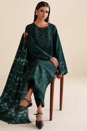 Farasha Winter Spell Embroidered Khaddar Unstitched 3Pc Suit - Opera