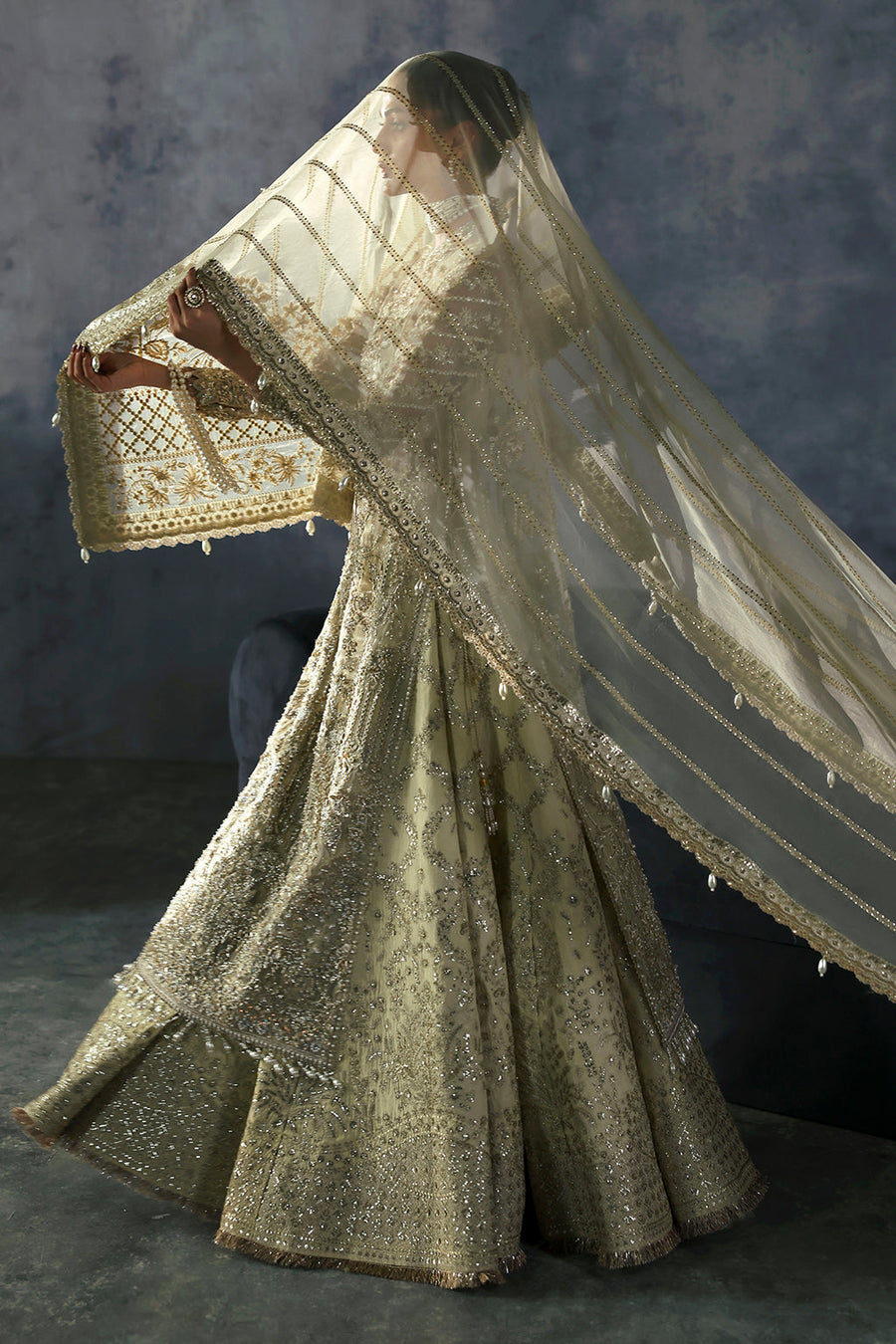Afrozeh Embroidered Luxury Bridal Organza Unstitched 3Pc Suit AFB-24-06 ORAZIO