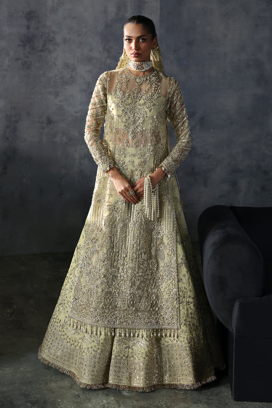 Afrozeh Embroidered Luxury Bridal Organza Unstitched 3Pc Suit AFB-24-06 ORAZIO