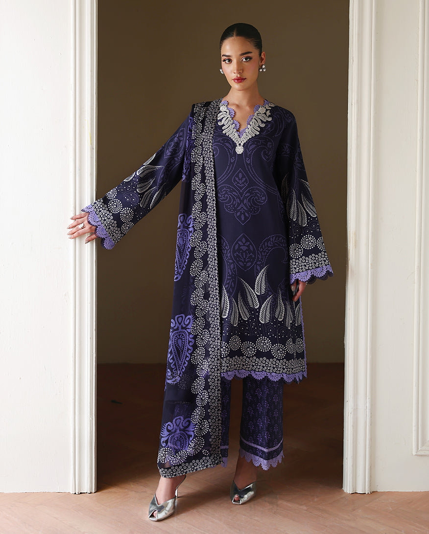 Roheenaz Eclat Gerden Printed Lawn Unstitched 3Pc Suit - ORCHID GARDEN