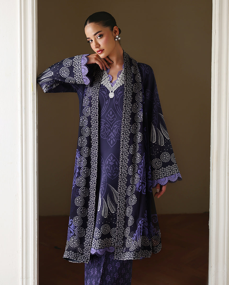 Roheenaz Eclat Gerden Printed Lawn Unstitched 3Pc Suit - ORCHID GARDEN