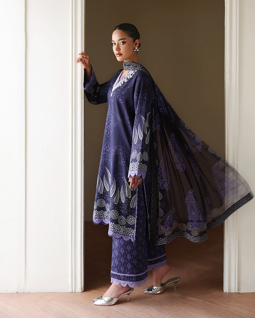 Roheenaz Eclat Gerden Printed Lawn Unstitched 3Pc Suit - ORCHID GARDEN