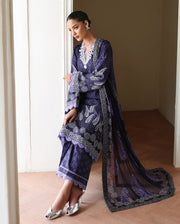 Roheenaz Eclat Gerden Printed Lawn Unstitched 3Pc Suit - ORCHID GARDEN