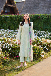 Farasha Summer Escape Embroidered Lawn Unstitched 3Pc Suit - Orchid Leaf