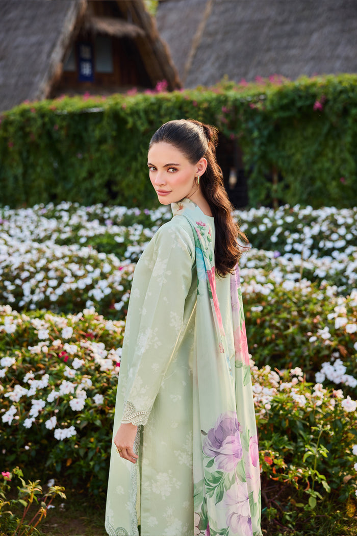 Farasha Summer Escape Embroidered Lawn Unstitched 3Pc Suit - Orchid Leaf