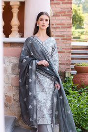 Farasha Sorine Summer Embroidered Lawn Unstitched 3Pc Suit - Orchid Night