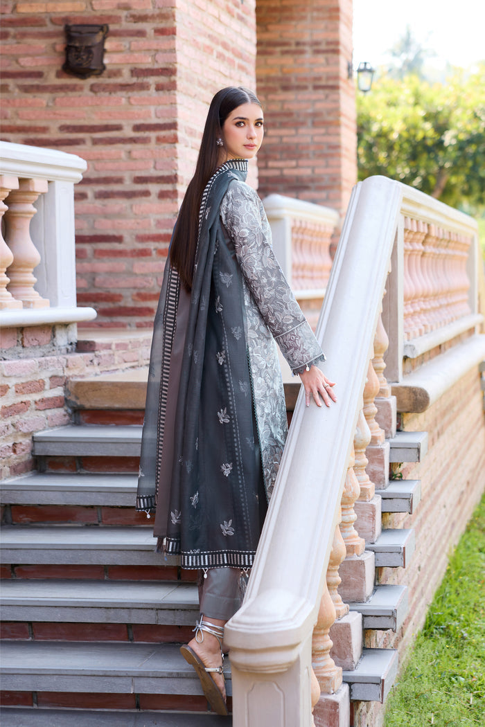 Farasha Sorine Summer Embroidered Lawn Unstitched 3Pc Suit - Orchid Night