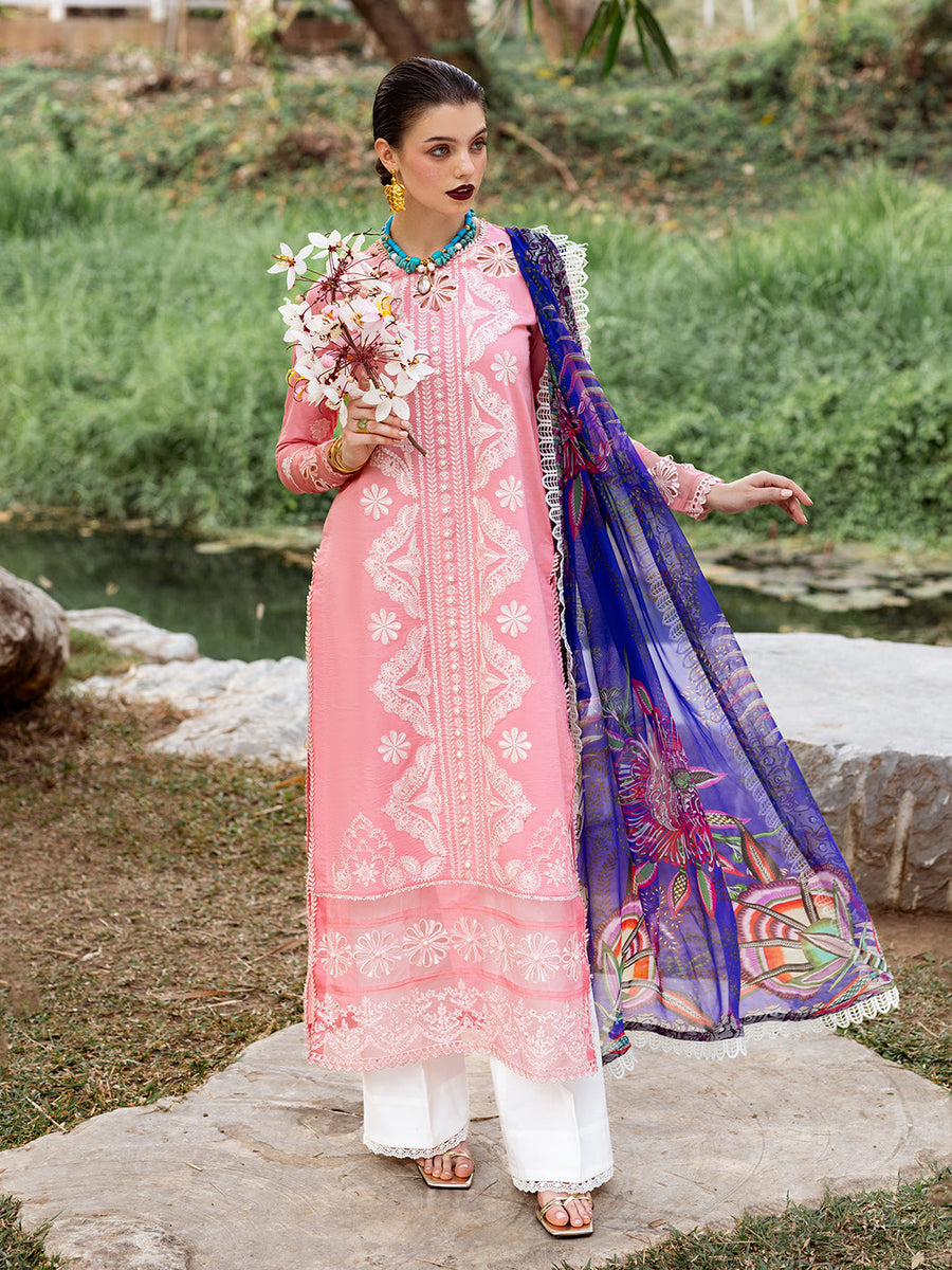Roheenaz Dahlia Embroidered Lawn Unstitched 3Pc Suit RNZ-01B Orchid