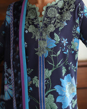 Roheenaz Eclat Gerden Printed Lawn Unstitched 3Pc Suit - ORCHID MEADOW