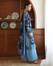 Roheenaz Eclat Gerden Printed Lawn Unstitched 3Pc Suit - ORCHID MEADOW