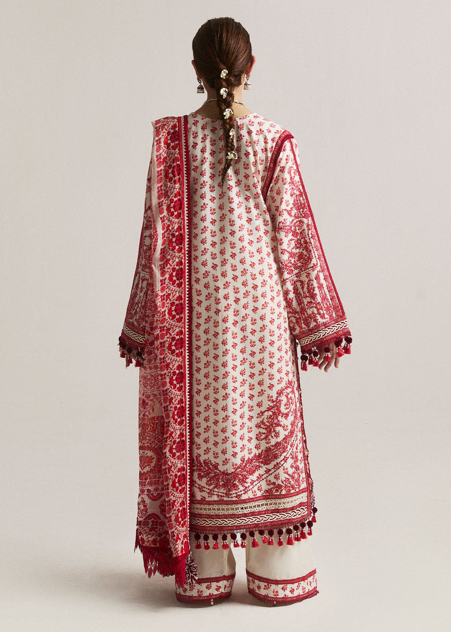 Hussain Rehar Embroidered Luxury Lawn Unstitched 3Pc Suit D-04 ORO