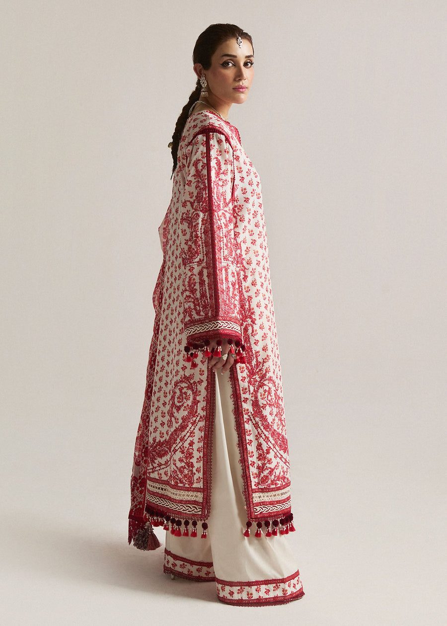 Hussain Rehar Embroidered Luxury Lawn Unstitched 3Pc Suit D-04 ORO
