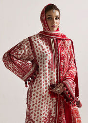 Hussain Rehar Embroidered Luxury Lawn Unstitched 3Pc Suit D-04 ORO