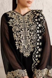Farasha Luxury Formal Embroidered Chiffon Unstitched 3Pc Suit - Orvelia