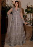 Sadaf Fawad Khan Siraa Embroidered Net Unstitched 3Pc Suit - Overcast Whisper