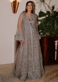 Sadaf Fawad Khan Siraa Embroidered Net Unstitched 3Pc Suit - Overcast Whisper