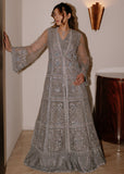 Sadaf Fawad Khan Siraa Embroidered Net Unstitched 3Pc Suit - Overcast Whisper