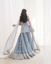 Rua by Faiza Saqlain Embroidered Net Unstitched 3Pc Suit - OYA