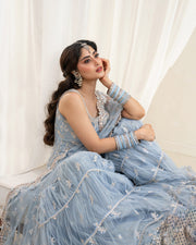 Rua by Faiza Saqlain Embroidered Net Unstitched 3Pc Suit - OYA