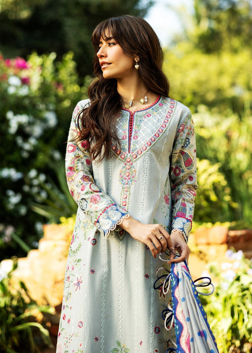 Sadaf Fawad Khan Siraa Embroidered Lawn Unstitched 3Pc Suit D01-A PAISLEY GARDEN
