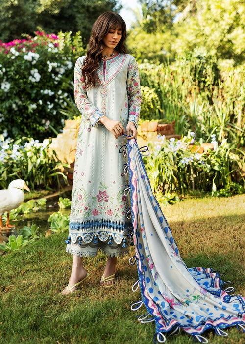 Sadaf Fawad Khan Siraa Embroidered Lawn Unstitched 3Pc Suit D01-A PAISLEY GARDEN