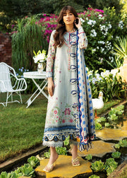 Sadaf Fawad Khan Siraa Embroidered Lawn Unstitched 3Pc Suit D01-A PAISLEY GARDEN