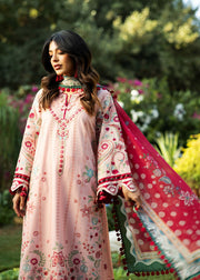 Sadaf Fawad Khan Siraa Embroidered Lawn Unstitched 3Pc Suit D01-B PAISLEY GARDEN