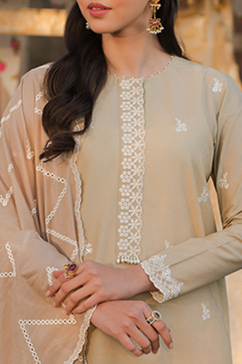 Cross Stitch Eid Lawn Unstitched Embroidered 3Pc Suit D-16 Pale Green