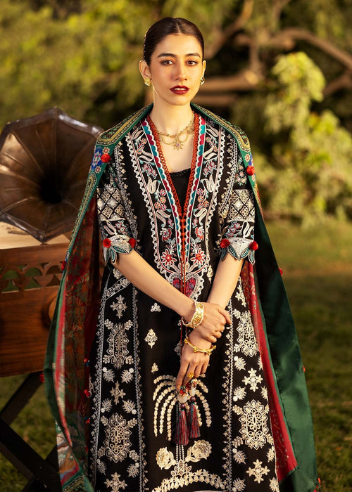 Sadaf Fawad Khan Siraa Embroidered Lawn Unstitched 3Pc Suit D02-A PALM ISLAND