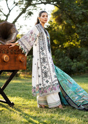 Sadaf Fawad Khan Siraa Embroidered Lawn Unstitched 3Pc Suit D02-B PALM ISLAND
