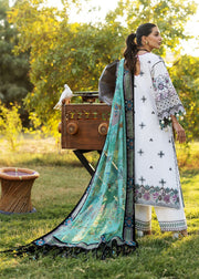 Sadaf Fawad Khan Siraa Embroidered Lawn Unstitched 3Pc Suit D02-B PALM ISLAND