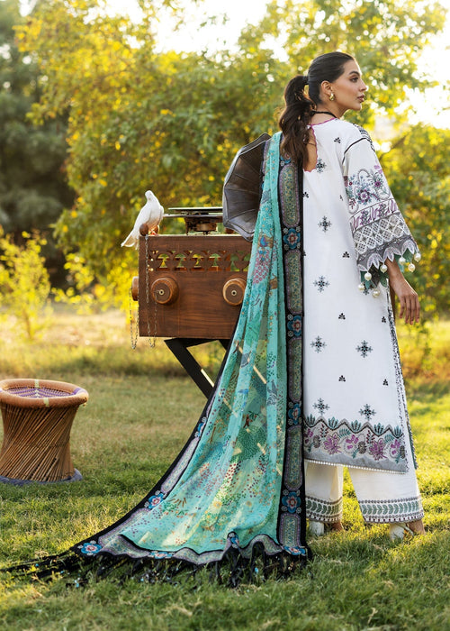 Sadaf Fawad Khan Siraa Embroidered Lawn Unstitched 3Pc Suit D02-B PALM ISLAND