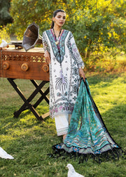 Sadaf Fawad Khan Siraa Embroidered Lawn Unstitched 3Pc Suit D02-B PALM ISLAND