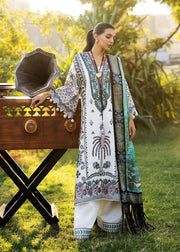 Sadaf Fawad Khan Siraa Embroidered Lawn Unstitched 3Pc Suit D02-B PALM ISLAND