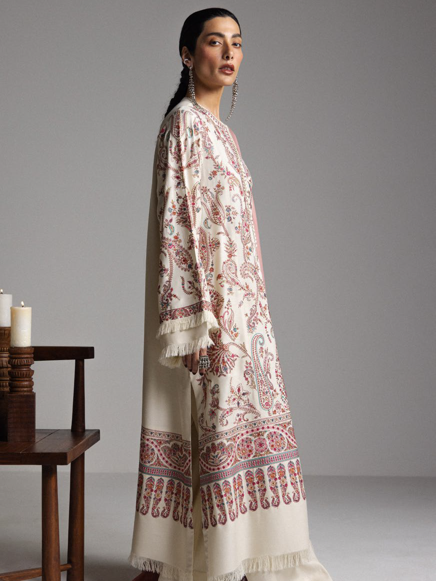 Zara Shahjahan Saraab Embroidered Marina Unstitched 3Pc Suit - PASHM