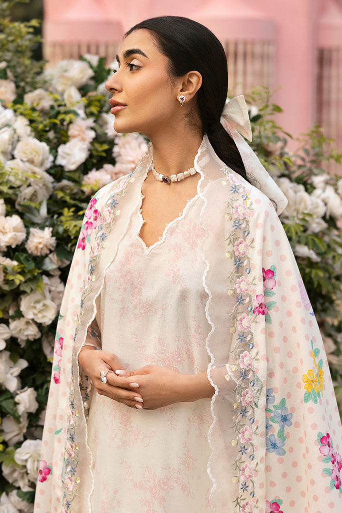 Cross Stitch Premium Embroidered Lawn Unstitched 3Pc Suit - PASTEL BLOOM