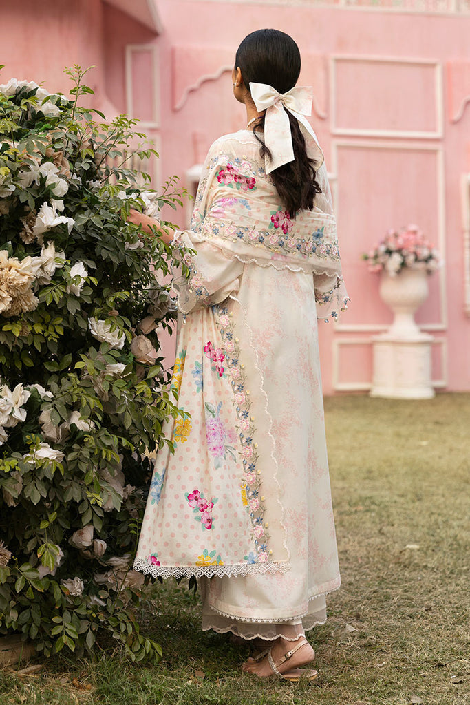 Cross Stitch Premium Embroidered Lawn Unstitched 3Pc Suit - PASTEL BLOOM