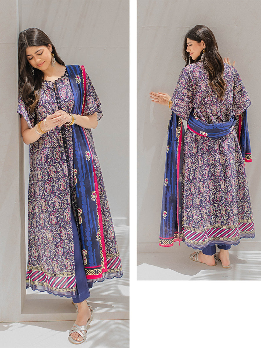 Zellbury Unstitched Printed Lawn 2 Piece Suit WUS23X20302