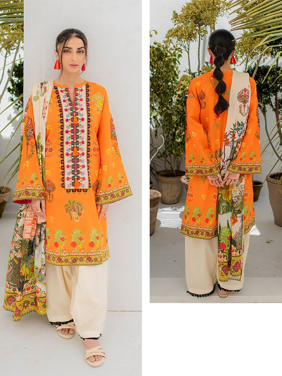 Zellbury Unstitched Printed Lawn 2 Piece Suit WUS23X20314